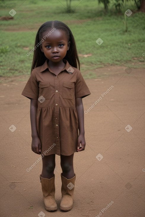 Ugandan child girl with  brown hair