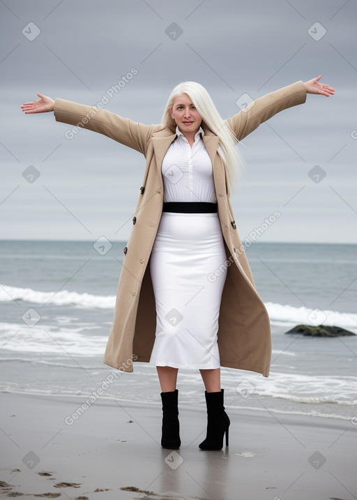 Russian adult female with  white hair