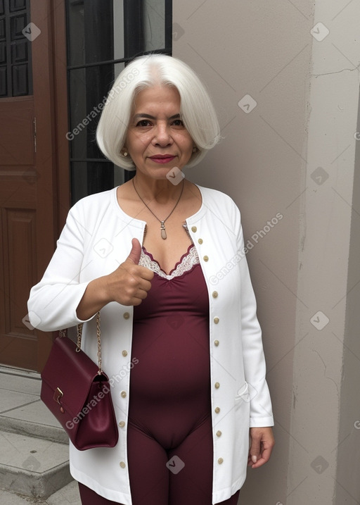 Mexican 45 years female with  white hair