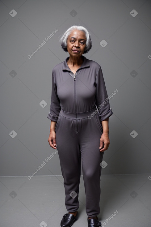 Elderly non-binary with  gray hair